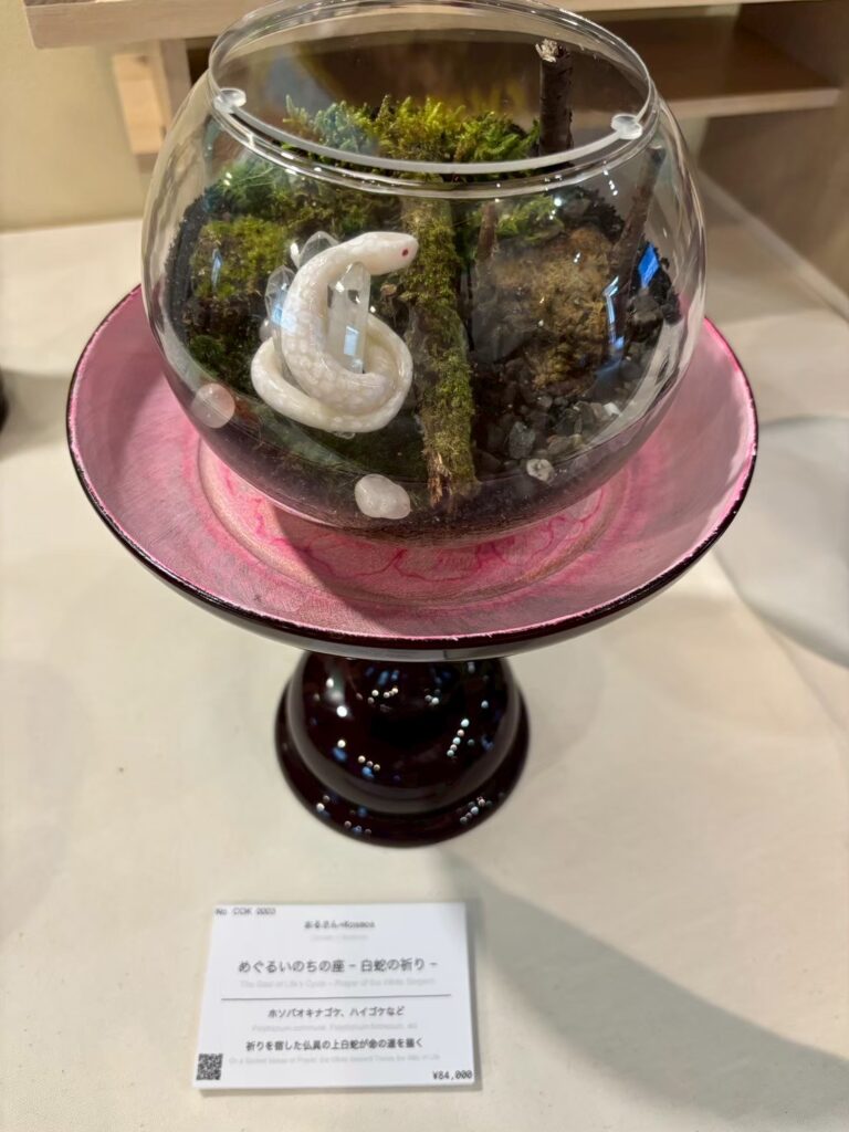 竹田城跡で展示された白蛇の祈り作品