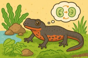 アカハライモリのイラスト